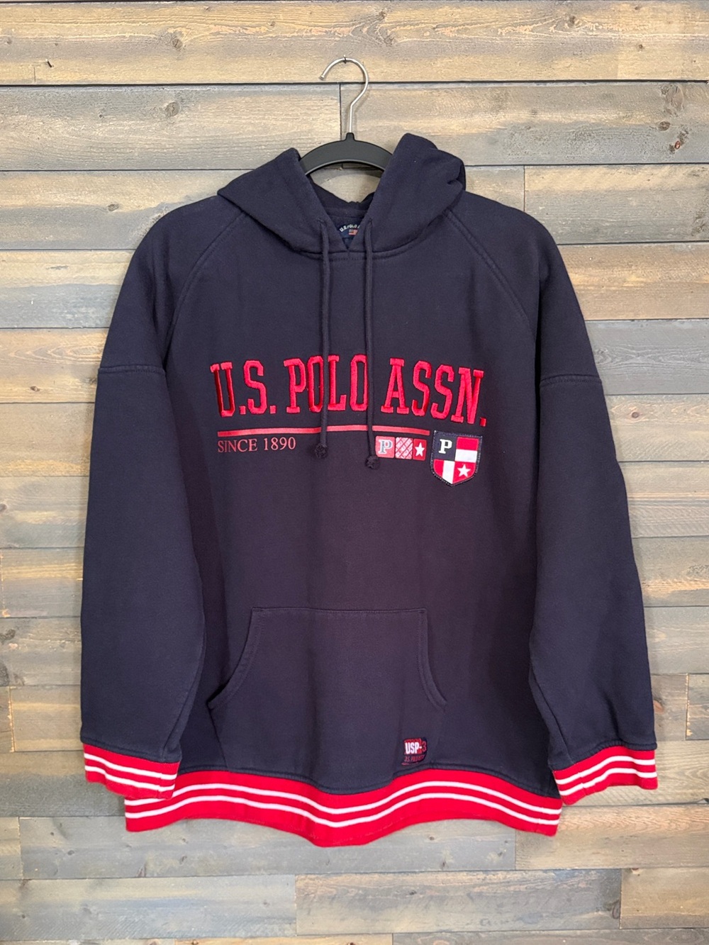 Vintage U.S. Polo Assn. Embroidered Spell Out Pullover Hoodie